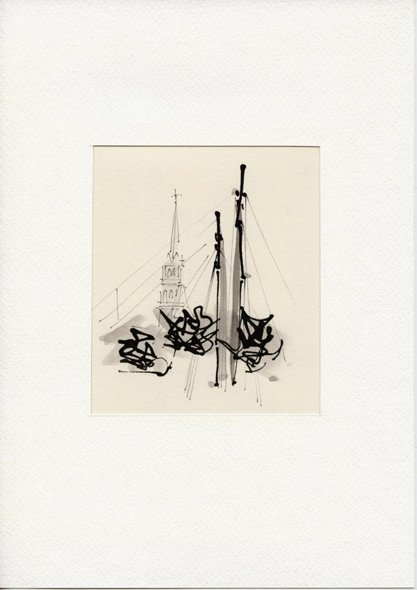 Gouwe kerk vanaf Mallegatssluis - Gouda