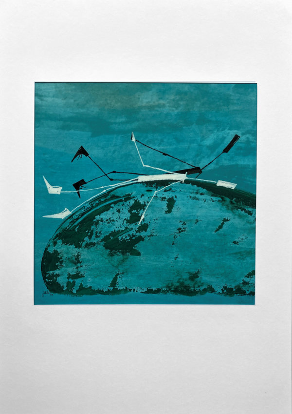 Ik en Ik op steen in meertje (hypnotherapie Jos)