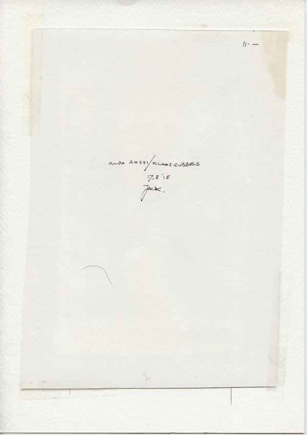 Aldo Rossi / Klaas Gubbels (Backside)