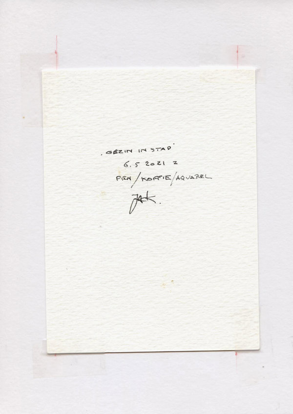 Gezin in stad (Backside)