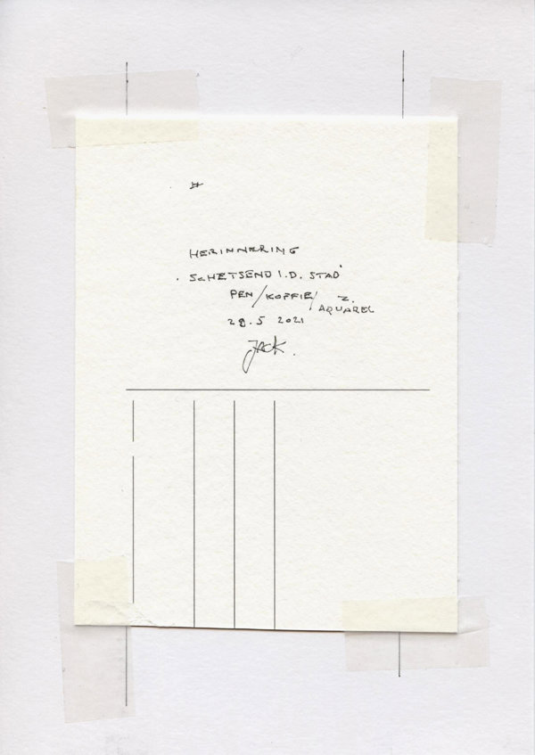 Schetsend i.d. stad (Backside)