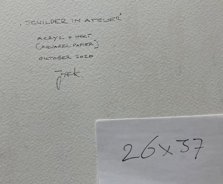 Schilder in Atelier (Backside)