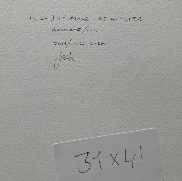 'Ik' en 'Hij' naar het atelier (Backside)