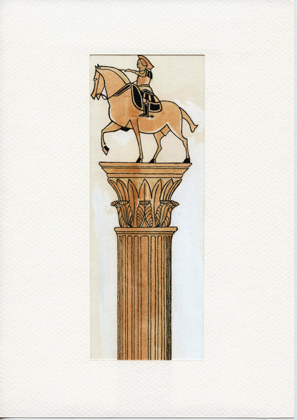 Zuil met Renaissance Ruiter